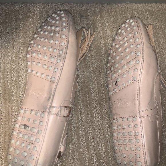 Tod Fringe Light Pink Flats - Picture 3 of 5